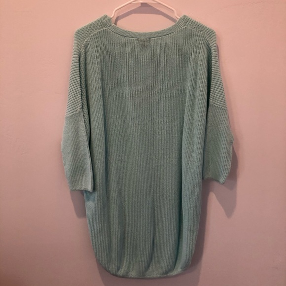 Express Light Blue V-Neck Sweater Sz Medium - Picture 4 of 5